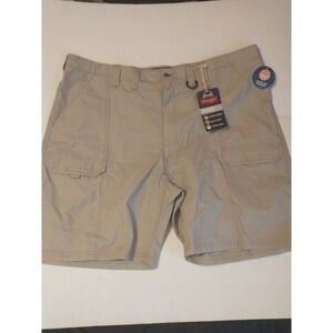 Wrangler Hiker Cargo Shorts Mens 46 Canvas Khaki Beige Outdoor Hiking Zip Pocket